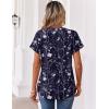 image:imageZeagoo Womens Tops Short Sleeve Summer V Neck Shirts Work Blouses Business Outfits Fashion ClothingFloral Navy