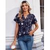 image:imageZeagoo Womens Tops Short Sleeve Summer V Neck Shirts Work Blouses Business Outfits Fashion ClothingFloral Navy