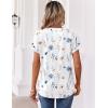 image:imageZeagoo Womens Tops Short Sleeve Summer V Neck Shirts Work Blouses Business Outfits Fashion ClothingFloral White