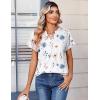 image:imageZeagoo Womens Tops Short Sleeve Summer V Neck Shirts Work Blouses Business Outfits Fashion ClothingFloral White