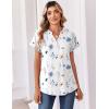 image:imageZeagoo Womens Tops Short Sleeve Summer V Neck Shirts Work Blouses Business Outfits Fashion ClothingFloral White