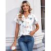 image:imageZeagoo Womens Tops Short Sleeve Summer V Neck Shirts Work Blouses Business Outfits Fashion ClothingFloral White