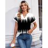 image:imageZeagoo Womens Tops Short Sleeve Summer V Neck Shirts Work Blouses Business Outfits Fashion ClothingGradient 204
