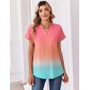 image:imageZeagoo Womens Tops Short Sleeve Summer V Neck Shirts Work Blouses Business Outfits Fashion ClothingGradient 218