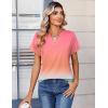 image:imageZeagoo Womens Tops Short Sleeve Summer V Neck Shirts Work Blouses Business Outfits Fashion ClothingGradient 218