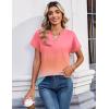 image:imageZeagoo Womens Tops Short Sleeve Summer V Neck Shirts Work Blouses Business Outfits Fashion ClothingGradient 218