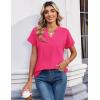 image:imageZeagoo Womens Tops Short Sleeve Summer V Neck Shirts Work Blouses Business Outfits Fashion ClothingHot Pink