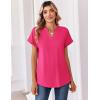 image:imageZeagoo Womens Tops Short Sleeve Summer V Neck Shirts Work Blouses Business Outfits Fashion ClothingHot Pink