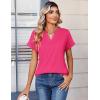image:imageZeagoo Womens Tops Short Sleeve Summer V Neck Shirts Work Blouses Business Outfits Fashion ClothingHot Pink