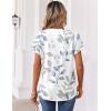 image:imageZeagoo Womens Tops Short Sleeve Summer V Neck Shirts Work Blouses Business Outfits Fashion ClothingLeaf White
