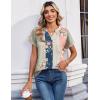image:imageZeagoo Womens Tops Short Sleeve Summer V Neck Shirts Work Blouses Business Outfits Fashion ClothingMulticolor 923