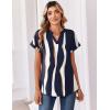 image:imageZeagoo Womens Tops Short Sleeve Summer V Neck Shirts Work Blouses Business Outfits Fashion ClothingStriped 327