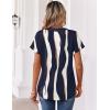 image:imageZeagoo Womens Tops Short Sleeve Summer V Neck Shirts Work Blouses Business Outfits Fashion ClothingStriped 327
