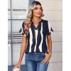 image:imageZeagoo Womens Tops Short Sleeve Summer V Neck Shirts Work Blouses Business Outfits Fashion ClothingStriped 327
