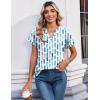 image:imageZeagoo Womens Tops Short Sleeve Summer V Neck Shirts Work Blouses Business Outfits Fashion ClothingStriped 329
