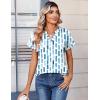 image:imageZeagoo Womens Tops Short Sleeve Summer V Neck Shirts Work Blouses Business Outfits Fashion ClothingStriped 329