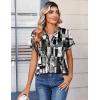 image:imageZeagoo Womens Tops Short Sleeve Summer V Neck Shirts Work Blouses Business Outfits Fashion ClothingStriped 332