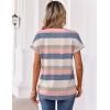 image:imageZeagoo Womens Tops Short Sleeve Summer V Neck Shirts Work Blouses Business Outfits Fashion ClothingStriped 669