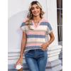 image:imageZeagoo Womens Tops Short Sleeve Summer V Neck Shirts Work Blouses Business Outfits Fashion ClothingStriped 669