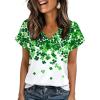 image:imageZeagoo Womens Summer Tops Rolled Short Sleeve V Neck Shirts Casual Dressy Business Work Blouses OutfitsLucky Cloversp77