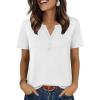 image:imageZeagoo Womens Summer Tops V Neck Short Sleeve Shirts Dressy Casual Blouse Spring Vacation Tshirts ClothesWhite