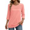 image:imageZeagoo Womens Tops 34 Length Sleeve Blouses Dressy Casual Shirt Pleated Front Tunic Floral Printed Spring ClothesPink