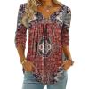 image:imageZeagoo Womens Tops Long Sleeve Shirts Boho Tops for Women 2026 Fall Blouses Ladies Sweatshirts Spring Fashion ClothingEthnic Rug Pattern