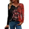image:imageZeagoo Womens Tops Long Sleeve Shirts Boho Tops for Women 2026 Fall Blouses Ladies Sweatshirts Spring Fashion ClothingRed Flower