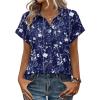 image:imageZeagoo Womens Tops Short Sleeve Shirts Button Down Casual Blouses V Neck Outfits Summer Spring Clothes 2026Floral Navy