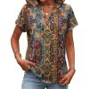 image:imageZeagoo Womens Tops Short Sleeve Summer V Neck Shirts Work Blouses Business Outfits Fashion ClothingBoho Mz721