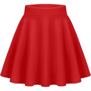 image:imageZeagoo Womens Skirt Basic Mini Skater Skirt 2026 Summer Skirts Stretchable High Waist ALine Valentines Skirts02 Red