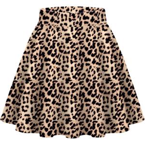 image:imageZeagoo Womens Skirt Basic Mini Skater Skirt 2026 Summer Skirts Stretchable High Waist ALine Valentines SkirtsLeopard Print