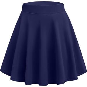 image:imageZeagoo Womens Skirt Basic Mini Skater Skirt 2026 Summer Skirts Stretchable High Waist ALine Valentines SkirtsNavy Blue