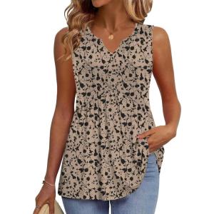 image:imageZeagoo Womens Tank Tops 2026 Sleeveless V Neck Loose Fit Casual Flowy Boho Beach Summer ShirtsFloral Sf154