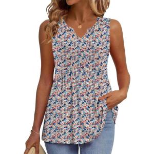 image:imageZeagoo Womens Tank Tops 2026 Sleeveless V Neck Loose Fit Casual Flowy Boho Beach Summer ShirtsFloral Xh498
