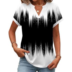 image:imageZeagoo Womens Tops Short Sleeve Summer V Neck Shirts Work Blouses Business Outfits Fashion ClothingGradient 204