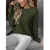 image:imageZeagoo Fall Sweaters for Women 2026 Long Sleeve Crewneck Ribbed Knit Pullover Sweater Loose Fit Basic Jumper TopsA Army Green