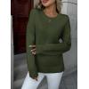 image:imageZeagoo Fall Sweaters for Women 2026 Long Sleeve Crewneck Ribbed Knit Pullover Sweater Loose Fit Basic Jumper TopsA Army Green