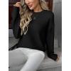 image:imageZeagoo Fall Sweaters for Women 2026 Long Sleeve Crewneck Ribbed Knit Pullover Sweater Loose Fit Basic Jumper TopsA Black