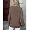image:imageZeagoo Fall Sweaters for Women 2026 Long Sleeve Crewneck Ribbed Knit Pullover Sweater Loose Fit Basic Jumper TopsA Brown
