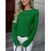 image:imageZeagoo Fall Sweaters for Women 2026 Long Sleeve Crewneck Ribbed Knit Pullover Sweater Loose Fit Basic Jumper TopsA Green