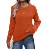 image:imageZeagoo Fall Sweaters for Women 2026 Long Sleeve Crewneck Ribbed Knit Pullover Sweater Loose Fit Basic Jumper TopsA Orange
