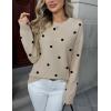 image:imageZeagoo Fall Sweaters for Women 2026 Long Sleeve Crewneck Ribbed Knit Pullover Sweater Loose Fit Basic Jumper TopsA Polka Dotkhaki