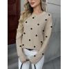 image:imageZeagoo Fall Sweaters for Women 2026 Long Sleeve Crewneck Ribbed Knit Pullover Sweater Loose Fit Basic Jumper TopsA Polka Dotkhaki