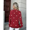 image:imageZeagoo Fall Sweaters for Women 2026 Long Sleeve Crewneck Ribbed Knit Pullover Sweater Loose Fit Basic Jumper TopsA Polka Dotred
