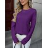 image:imageZeagoo Fall Sweaters for Women 2026 Long Sleeve Crewneck Ribbed Knit Pullover Sweater Loose Fit Basic Jumper TopsA Purple