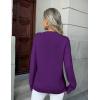 image:imageZeagoo Fall Sweaters for Women 2026 Long Sleeve Crewneck Ribbed Knit Pullover Sweater Loose Fit Basic Jumper TopsA Purple