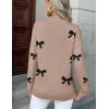 image:imageZeagoo Fall Sweaters for Women 2026 Long Sleeve Crewneck Ribbed Knit Pullover Sweater Loose Fit Basic Jumper TopsAa Bow625