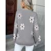 image:imageZeagoo Fall Sweaters for Women 2026 Long Sleeve Crewneck Ribbed Knit Pullover Sweater Loose Fit Basic Jumper TopsAa Flower192