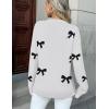 image:imageZeagoo Fall Sweaters for Women 2026 Long Sleeve Crewneck Ribbed Knit Pullover Sweater Loose Fit Basic Jumper TopsBow612